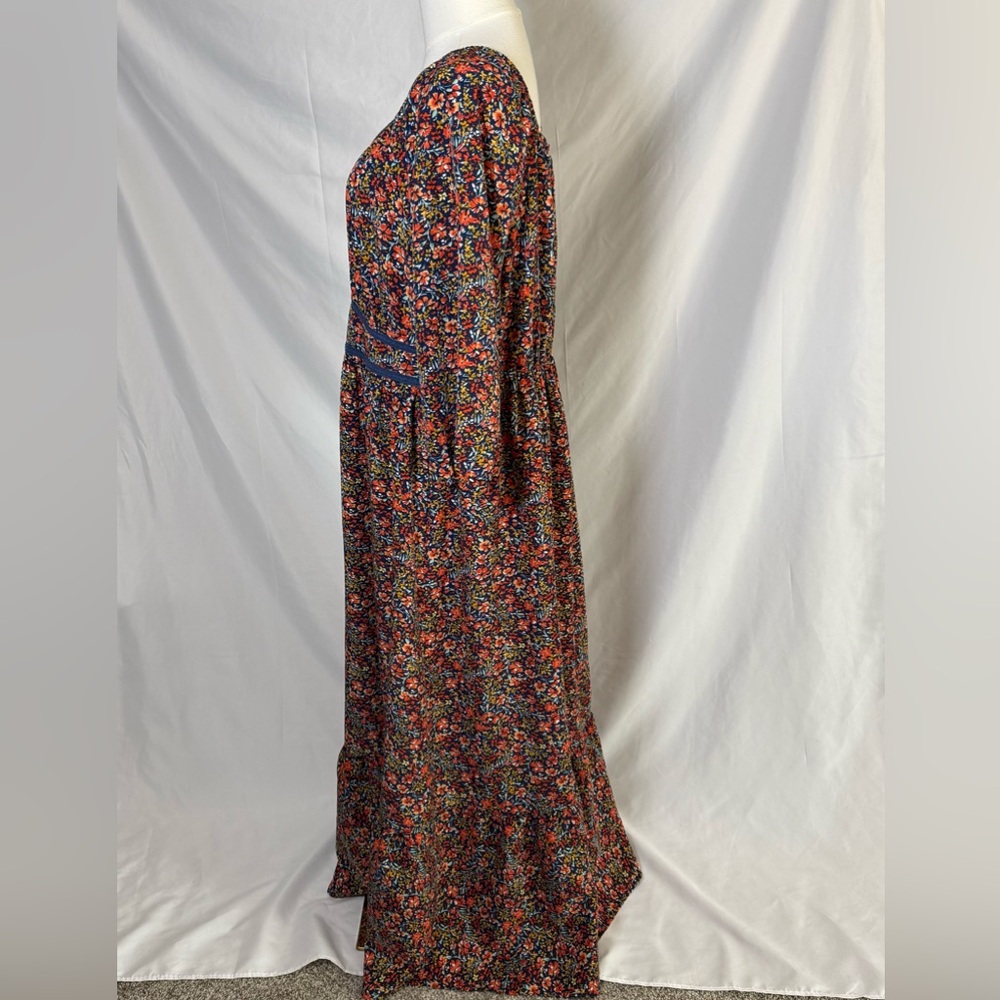 BloomChic Ditsy Floral Woven Ribbon Maxi Dress Size 12 Boho Multicolor - Picture 4 of 11